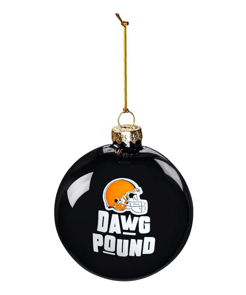 Blown Glass Ornament, Cleveland Browns Dawg Pound - The Flag Lady