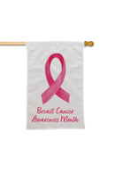 Breast Cancer Awareness Month Double Sided Banner - Pink Ribbon - The Flag Lady