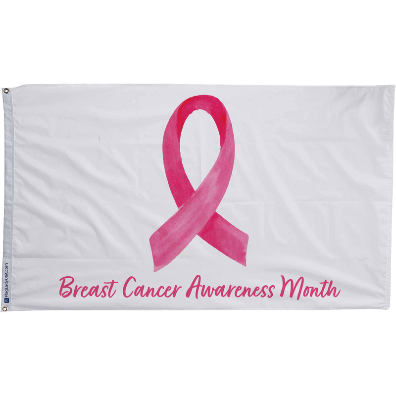 Breast Cancer Awareness Month Flags - Pink Ribbon - The Flag Lady