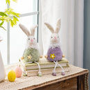 Bunny Blooms Table Decor Fabric Bunny with Dangling Legs, 13.25"H, Asst of 2 - The Flag Lady