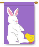 Bunny & Chick Banner Flag 28 x 40 inch Easter - The Flag Lady