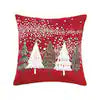 Red Snow Covered Tree Pillow