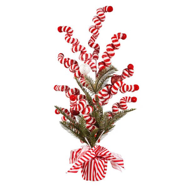 Candy Cane Artificial Potted Tree - The Flag Lady