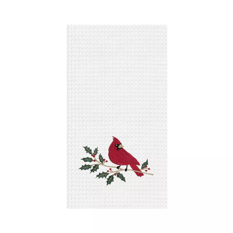 Cardinal Holly Waffle Weave Towel - The Flag Lady