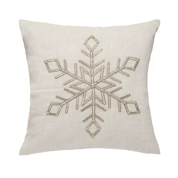 Champagne Snowflake Pillow - The Flag Lady