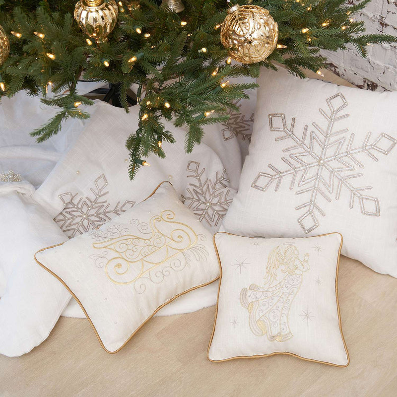 Champagne Snowflake Pillow - The Flag Lady