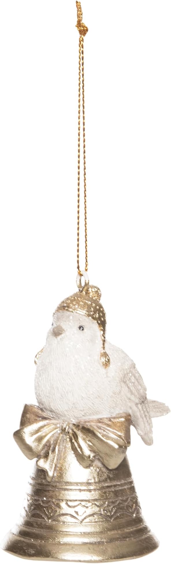 Champagne & White Bird Bell Ornament (Silver) - The Flag Lady