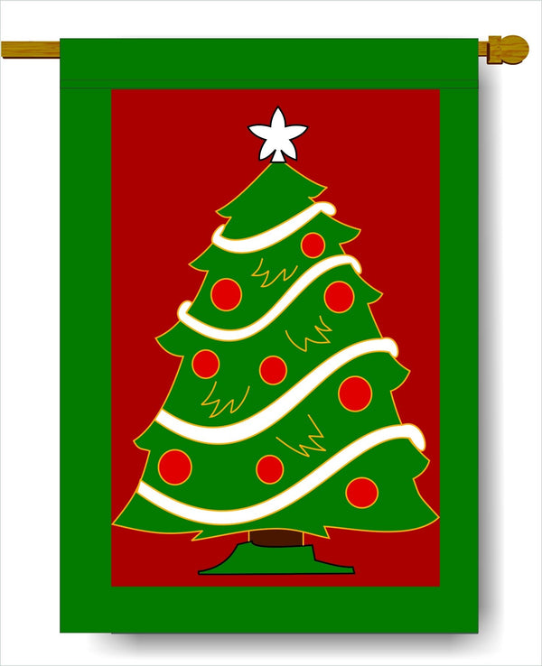 Christmas Traditional Tree Banner Flag 28 x 40 inch Christmas - The Flag Lady