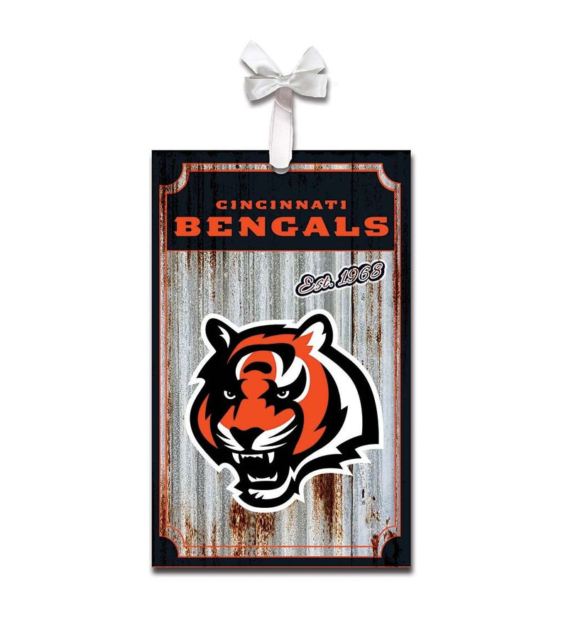 Cincinnati Bengals Metal Corrugated Tree Ornament - The Flag Lady