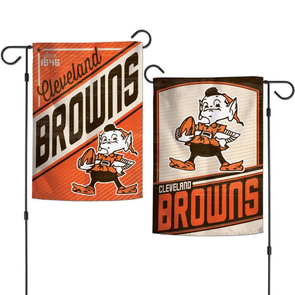 Cleveland Browns / Classic Logo Retro Garden Flags 2 sided 12.5" x 18" - The Flag Lady