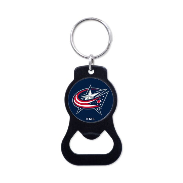 Columbus Blue Jackets Black Bottle Opener Key Ring - The Flag Lady