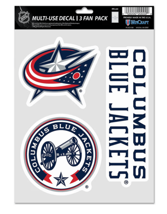 Columbus Blue Jackets Multi - Use Decals 3 Pack - The Flag Lady