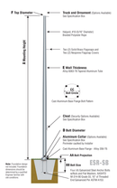 Continental Series External Halyard Flagpole - Shoebase - The Flag Lady