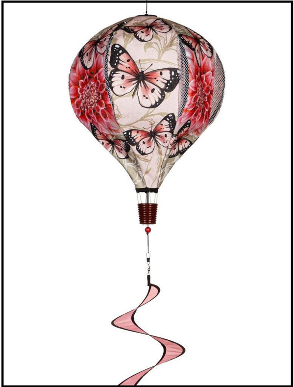 Dahlia and Butterflies Hot Air Balloon Spinner - The Flag Lady