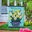 Delft Daffodil Applique Garden Flag - The Flag Lady