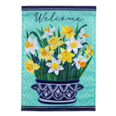 Delft Daffodil Applique Garden Flag - The Flag Lady