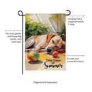 Dog Days Of Summer Suede Garden Flag - The Flag Lady
