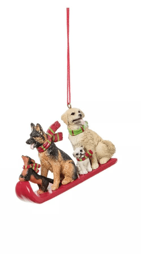 Dogs Sled Ornament - The Flag Lady