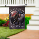 Don't Stop Believin' Suede Garden Flag - The Flag Lady