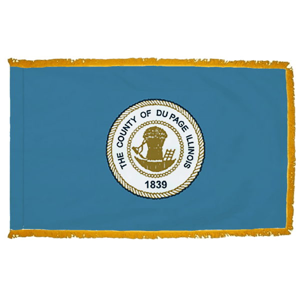 DuPage County Illinois Flag - 3x5ft Indoor w/Fringe - The Flag Lady