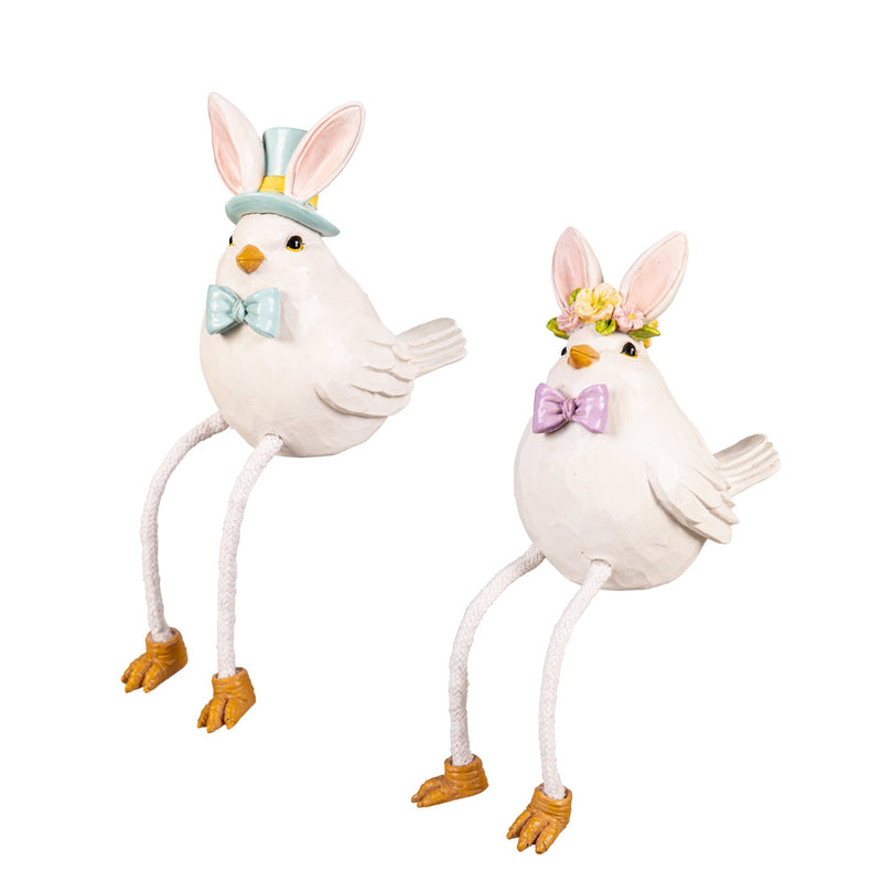 Easter Bunny Bird w/ Dangling Legs Table Decor (Asst/2) - The Flag Lady