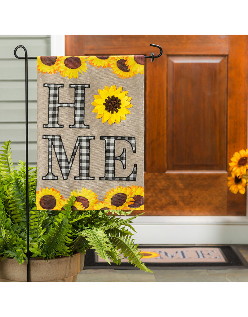 Sunflower HOME Burlap Garden Flag