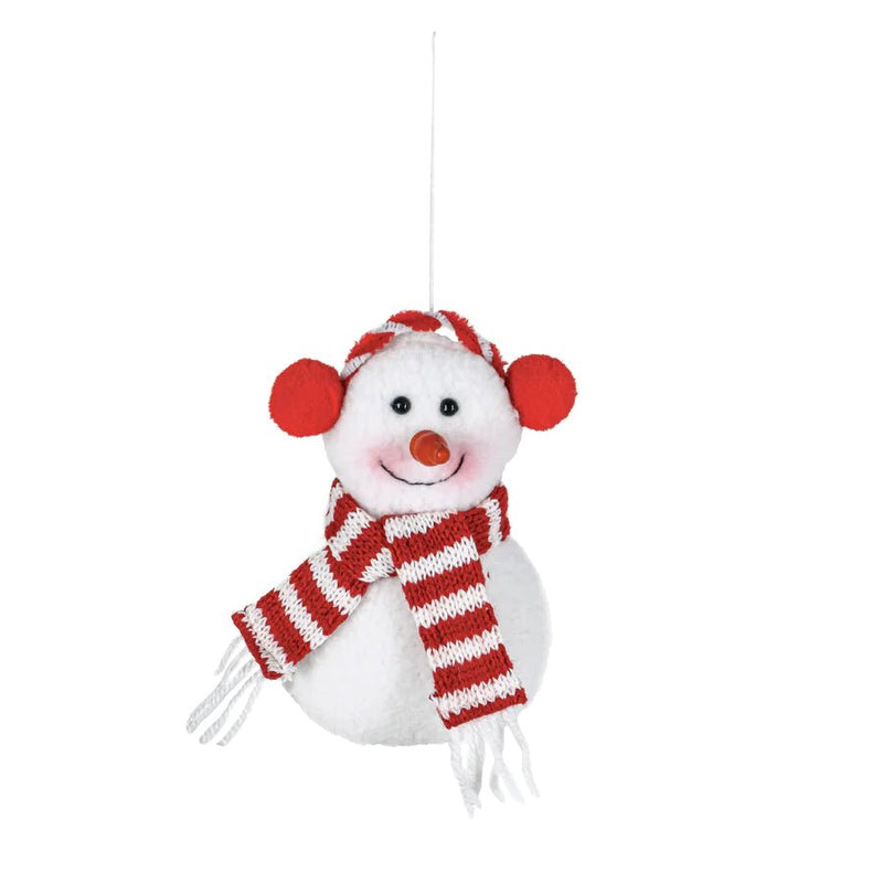 Fabric Snowman W/ Earmuffs Ornament - The Flag Lady