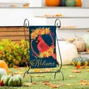 Fall Cardinal Wreath Burlap Garden Flag - The Flag Lady