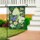 Flutters and Flowers Suede Garden Flag - The Flag Lady