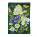 Flutters and Flowers Suede Garden Flag - The Flag Lady