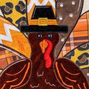 Give Thanks Patterned Turkey Applique Garden Flag - The Flag Lady