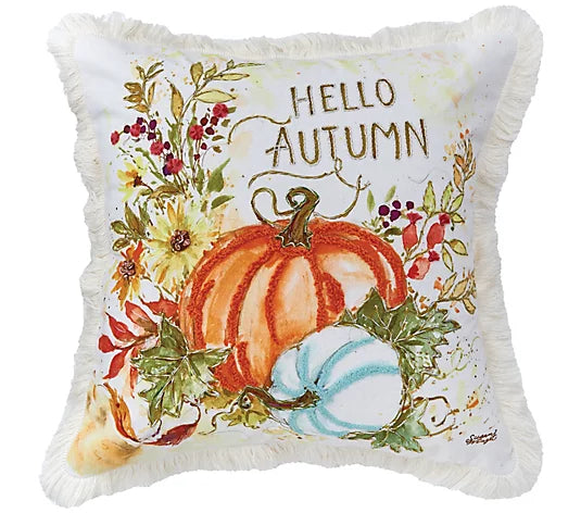 Hello Autumn Pumpkins Pillow