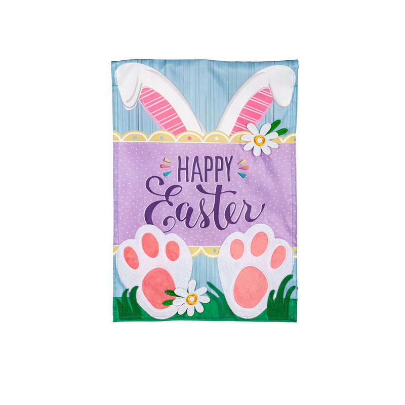 Happy Easter Bunny Applique Garden Flag - The Flag Lady