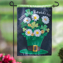Happy St. Patrick's Day Floral Hat Applique Garden Flag - The Flag Lady