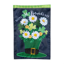 Happy St. Patrick's Day Floral Hat Applique Garden Flag - The Flag Lady
