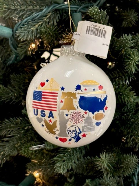 Heart w/ American Flag Ornament - The Flag Lady