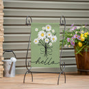 Hello Dainty Daisies Burlap Garden Flag - The Flag Lady