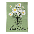 Hello Dainty Daisies Burlap Garden Flag - The Flag Lady