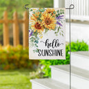Hello Sunshine Sunflower Suede Garden Flag - The Flag Lady