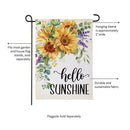 Hello Sunshine Sunflower Suede Garden Flag - The Flag Lady