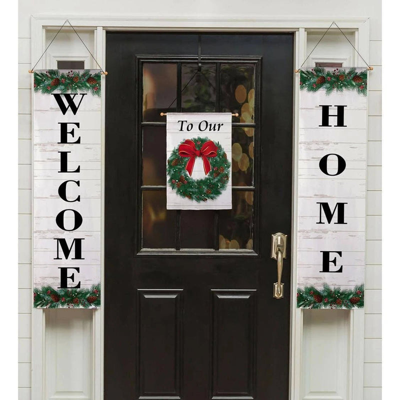 Holiday Wreath Door Banner Kit - The Flag Lady