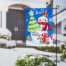 Holly Jolly Snowman Garden Suede Flag - The Flag Lady