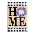 "HOME" Lavender Wreath Burlap Garden Flag - The Flag Lady