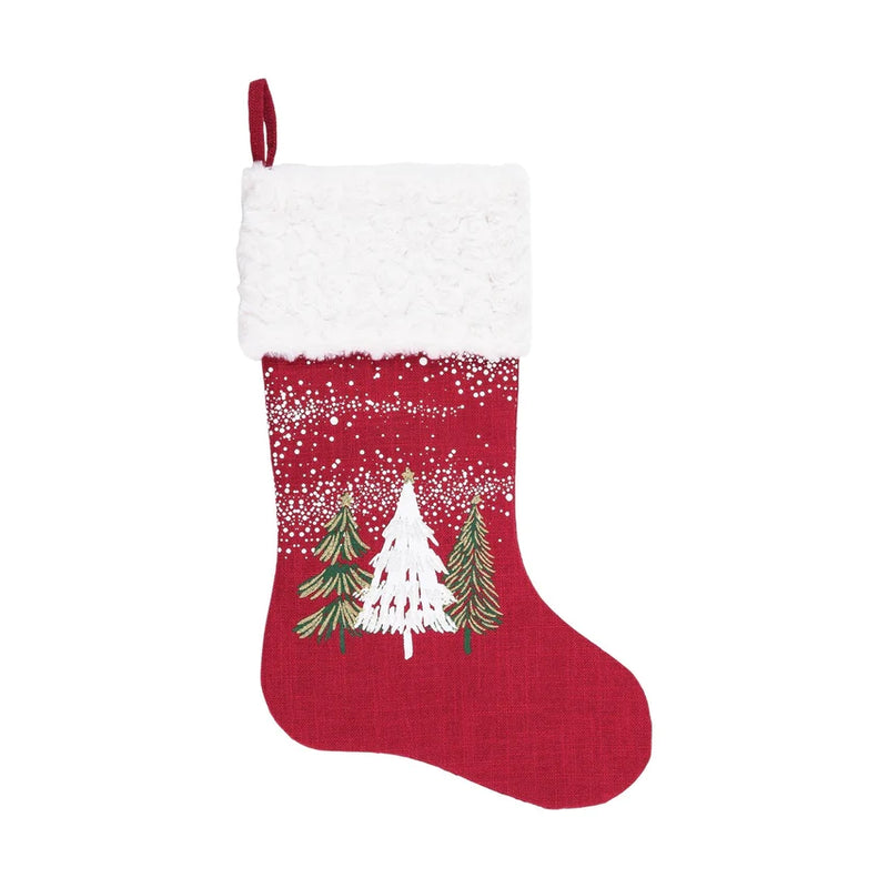 Red Snow Covered Tree Stocking