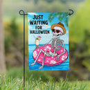 Just Waiting for Halloween Suede Garden Flag - The Flag Lady