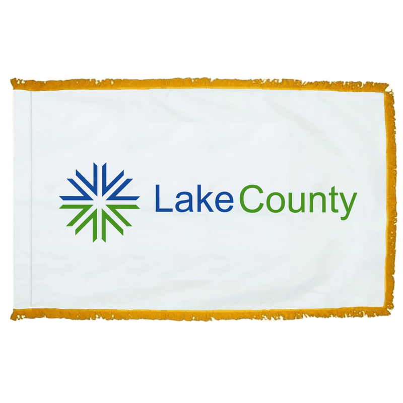 Lake County Illinois Flag - 3x5ft Indoor w/Fringe - The Flag Lady