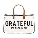 Large Canvas Tote - Grateful - The Flag Lady