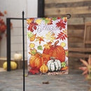 Leaves and Pumpkins Moire Garden Flag - The Flag Lady