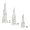 LED Christmas Tree Decor Silver Set of 3 - The Flag Lady