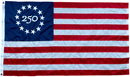 Limited edition 3x5 ft America 250 Betsy Ross star and sewn stripes Nyl - Glo - The Flag Lady
